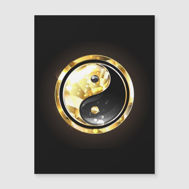 Gouden Yin Yang op zwart (Voorkant)