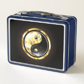 Gouden Yin Yang op zwart (Achterkant)