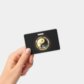 Gouden Yin Yang op zwart Badge (Handheld)
