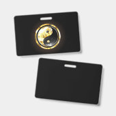 Gouden Yin Yang op zwart Badge (Voor- en achterkant)