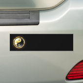 Gouden Yin Yang op zwart Bumpersticker (Op auto)