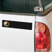Gouden Yin Yang op zwart Bumpersticker (Op Truck)