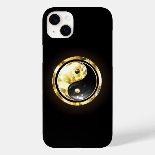 Gouden Yin Yang op zwart Case-Mate iPhone Case (Achterkant)