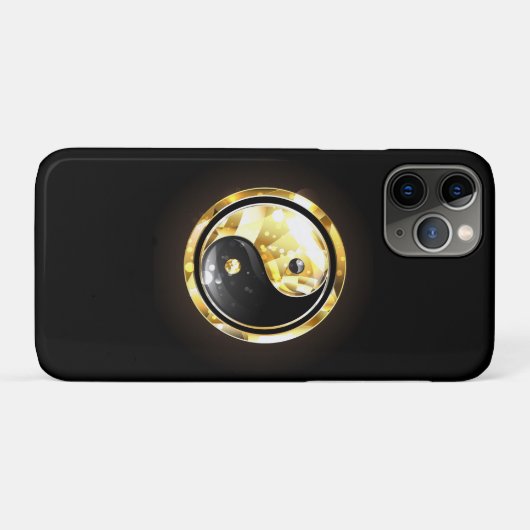 Gouden Yin Yang op zwart Case-Mate iPhone Case (Achterkant (horizontaal))