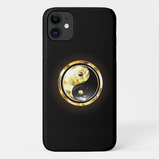 Gouden Yin Yang op zwart Case-Mate iPhone Case (Achterkant)