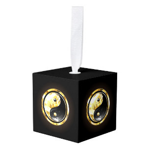 Gouden Yin Yang op zwart Decoratie