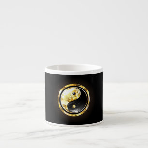 Gouden Yin Yang op zwart Espresso Kop