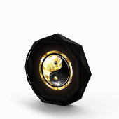 Gouden Yin Yang op zwart Fotoblokken (Rechts)