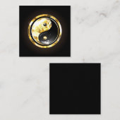 Gouden Yin Yang op zwart Informatiekaartje (Voorkant / Achterkant)