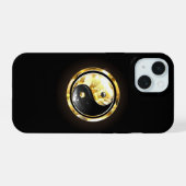 Gouden Yin Yang op zwart iPhone 15 Case (Achterkant horizontaal)