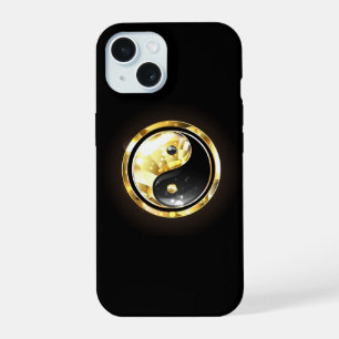 Gouden Yin Yang op zwart iPhone 15 Case