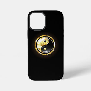 Gouden Yin Yang op zwart iPhone 12 Mini Hoesje