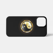 Gouden Yin Yang op zwart iPhone Hoesje (Achterkant horizontaal)