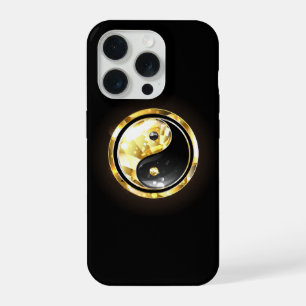 Gouden Yin Yang op zwart iPhone 15 Pro Case