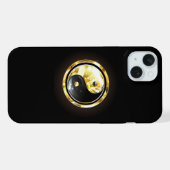 Gouden Yin Yang op zwart iPhone Hoesje (Achterkant horizontaal)