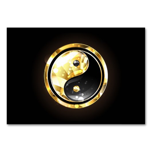 Gouden Yin Yang op zwart Kaart (Voorkant)
