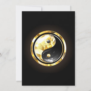 Gouden Yin Yang op zwart Kaart