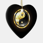 Gouden Yin Yang op zwart Keramisch Ornament (Rechts)