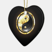 Gouden Yin Yang op zwart Keramisch Ornament (Links)