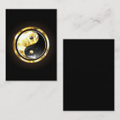 Gouden Yin Yang op zwart Kortingskaartje (Voorkant / Achterkant)