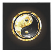 Gouden Yin Yang op zwart Kubus (Rechts)