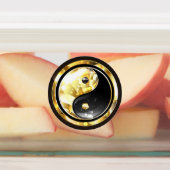 Gouden Yin Yang op zwart Labels (Aangebracht)