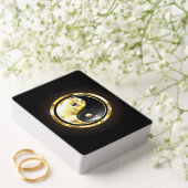 Gouden Yin Yang op zwart Pokerkaarten (Insitu (Huwelijk))