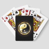 Gouden Yin Yang op zwart Pokerkaarten (Achterkant)