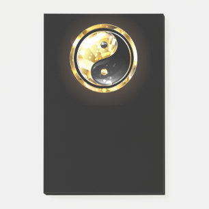 Gouden Yin Yang op zwart Post-it® Notes