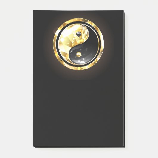 Gouden Yin Yang op zwart Post-it® Notes (Voorkant)