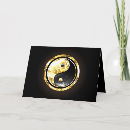 Gouden Yin Yang op zwart Programma (Voorkant)