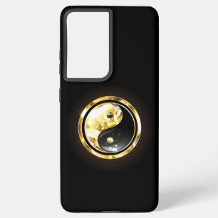 Gouden Yin Yang op zwart Samsung Galaxy Hoesje