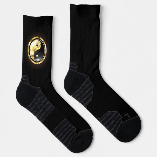 Gouden Yin Yang op zwart Sokken (Rechts)