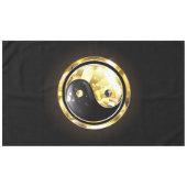 Gouden Yin Yang op zwart Tafelkleed (Voorkant (Horizontaal))