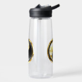Gouden Yin Yang op zwart Waterfles (Links)