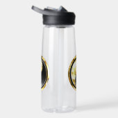 Gouden Yin Yang op zwart Waterfles (Rechts)
