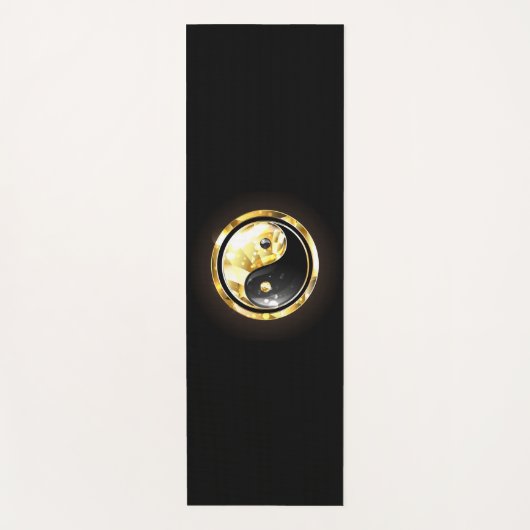 Gouden Yin Yang op zwart Yogamat (Voorkant)