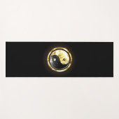 Gouden Yin Yang op zwart Yogamat (Voorkant (horizontaal))