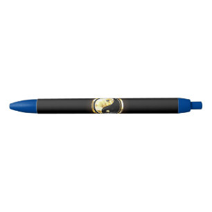 Gouden Yin Yang op zwart Zwarte Inkt Pen