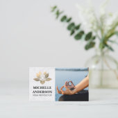 Gouden Yoga-logo | Zitmeditatie Visitekaartje (Staand voorkant)