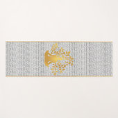 Gouden Yoga Pose Silhouet met Boomtak Yogamat (Voorkant (horizontaal))