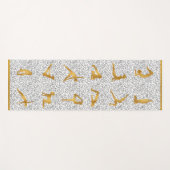 Gouden Yoga Pose Silhouetten op Zwart & Wit Yogamat (Voorkant (horizontaal))