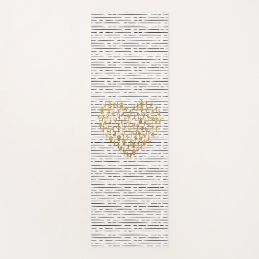 Gouden Yoga Silhouetten in Hart Vorm Yogamat (Voorkant)