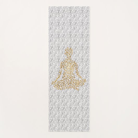 Gouden Yoga Silhouetten in Yogi Shape Yogamat (Voorkant)