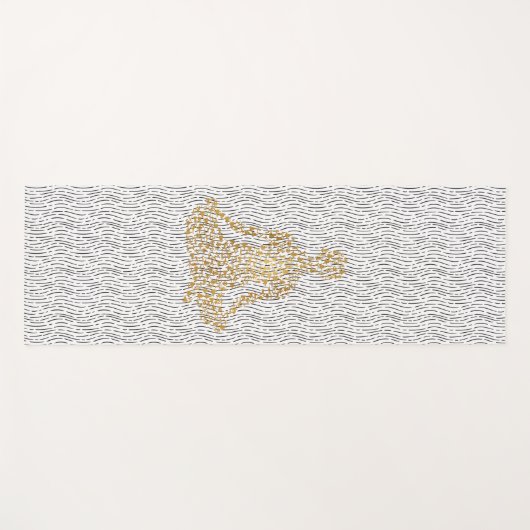 Gouden Yoga Silhouetten in Yogi Shape Yogamat (Voorkant (horizontaal))