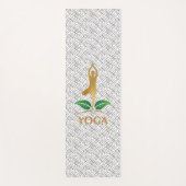 Gouden YOGA Tekst en Silhouet op Zwart Patroon Yogamat (Voorkant)