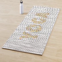 Gouden YOGA tekst op Black Stripes