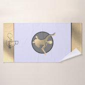 Gouden yogi silhouet badhanddoek (Badhanddoek)