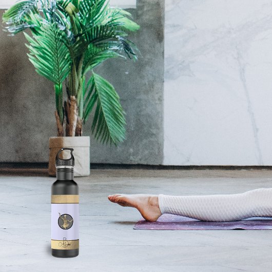Gouden yogi silhouet waterfles 