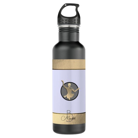 Gouden yogi silhouet waterfles  (Voorkant)